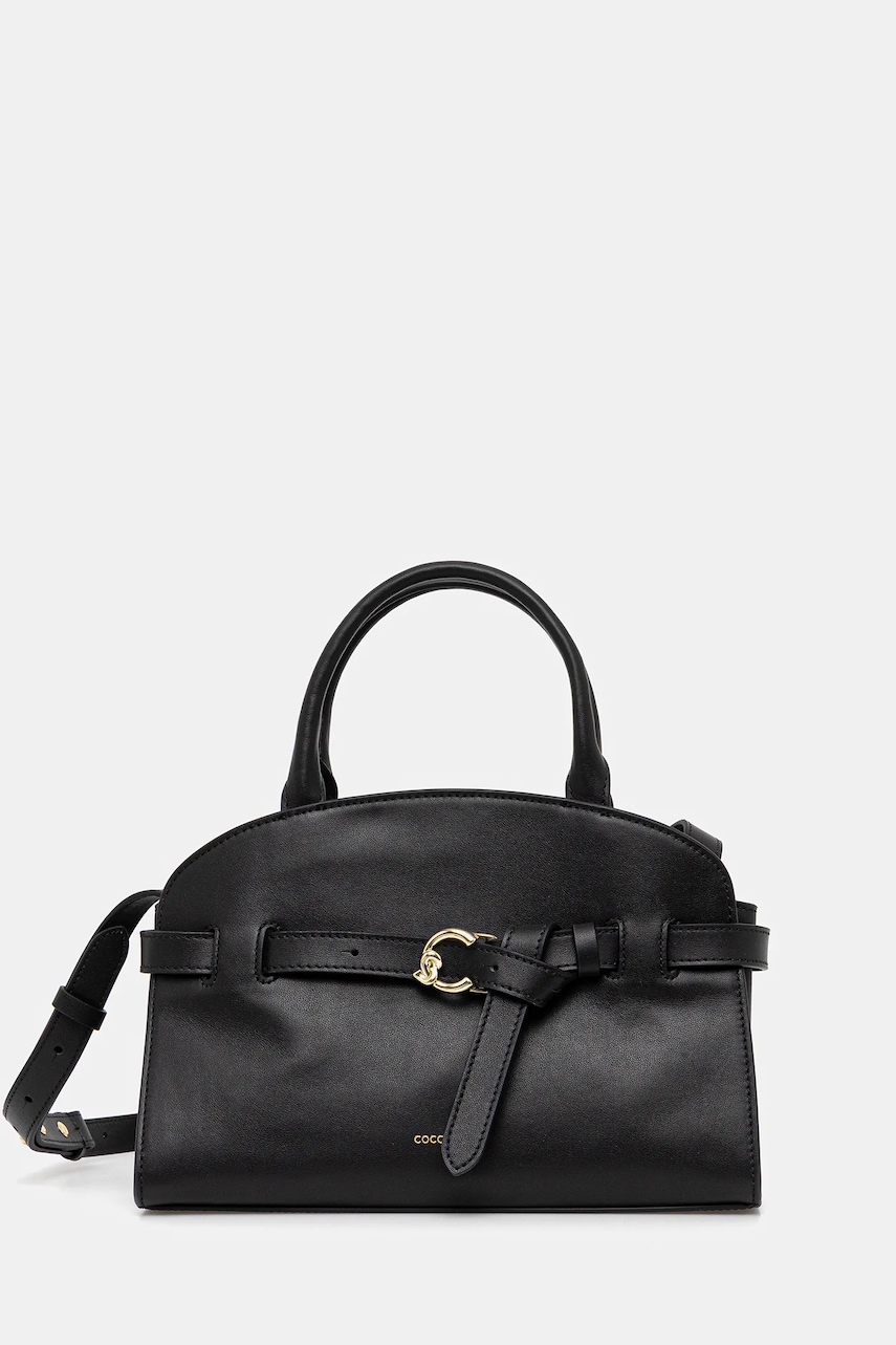 Kožená kabelka Coccinelle SABINE černá barva, E1.TLA.18.02.01