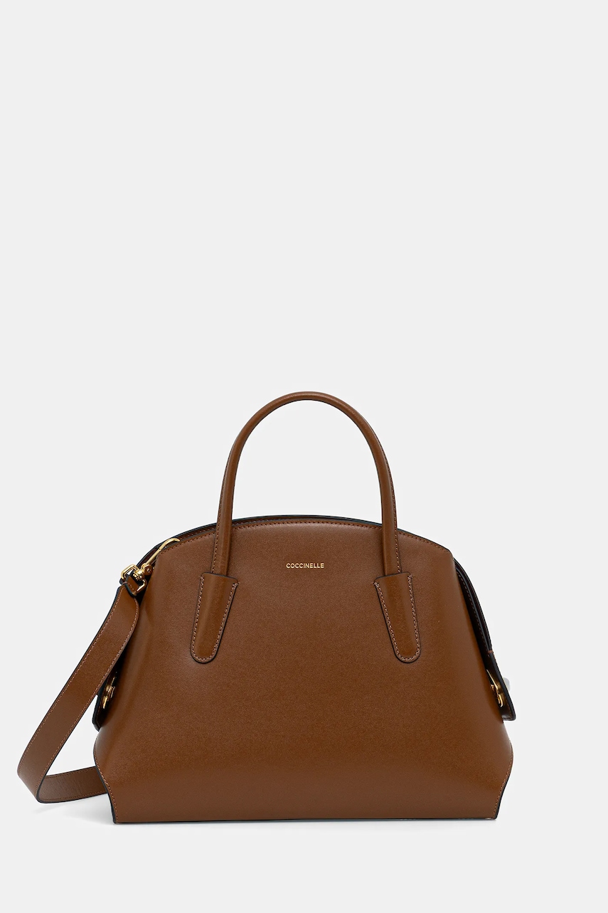 Kožená kabelka Coccinelle TYLDE hnědá barva, E1 U7K 18 02 01