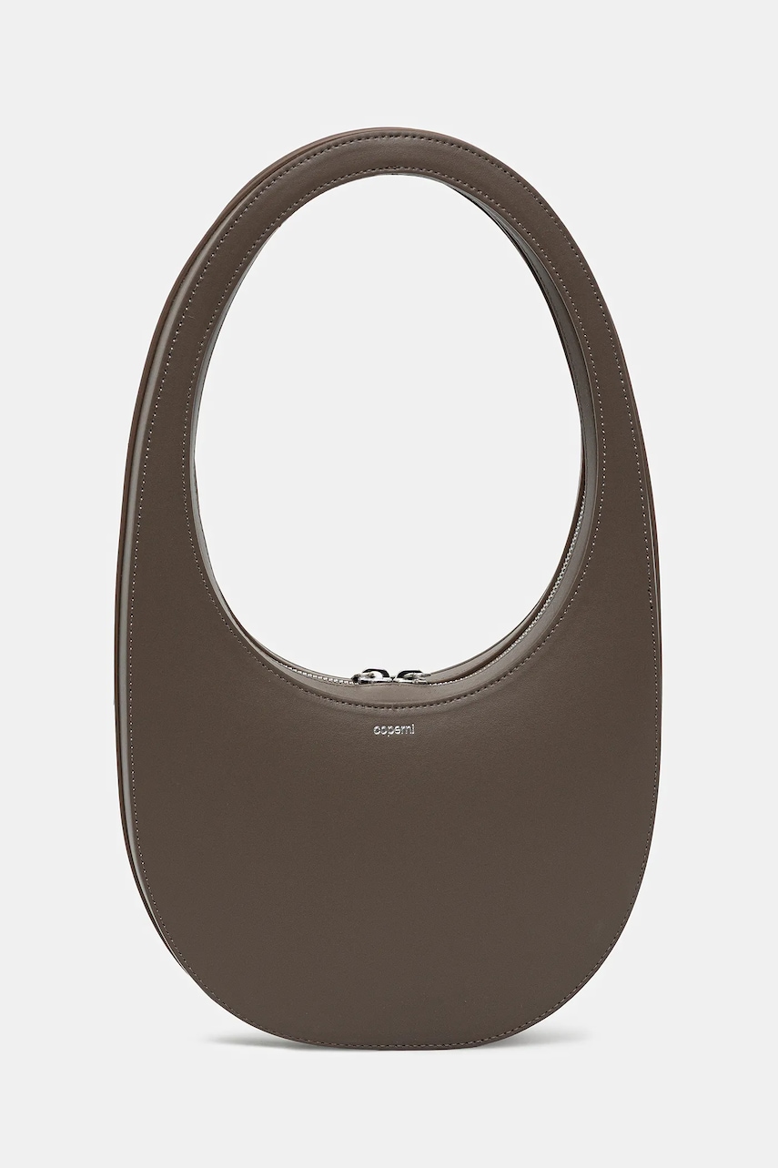 Kožená kabelka Coperni Swipe hnědá barva, COPBA01F6004