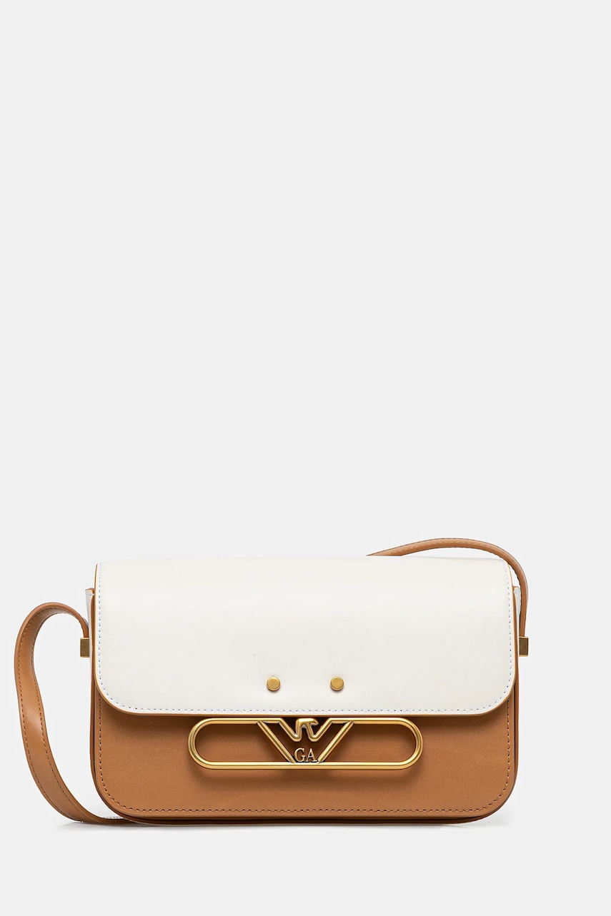 Kožená kabelka Emporio Armani béžová barva, EW001208 AF13352