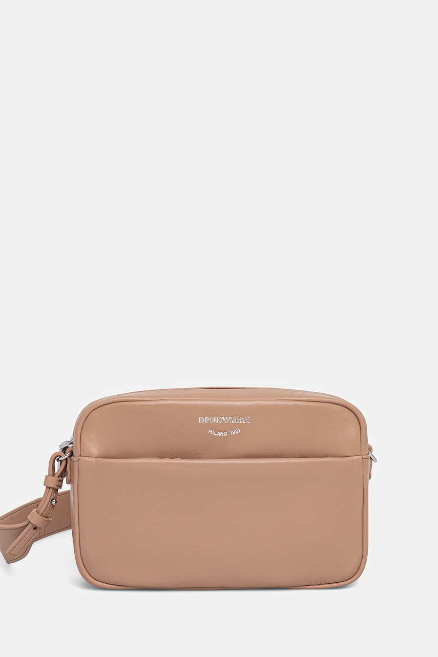 Kožená kabelka Emporio Armani béžová barva, EW003032 AF19229