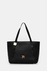 Kožená kabelka Ermanno Firenze černá barva, 12401946