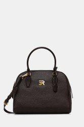 Kožená kabelka Ermanno Firenze hnědá barva, 12401948