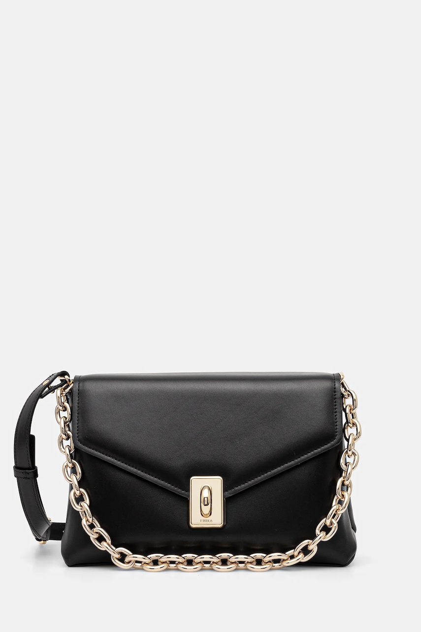 Kožená kabelka Furla černá barva, WB01448 BX3227 O6000