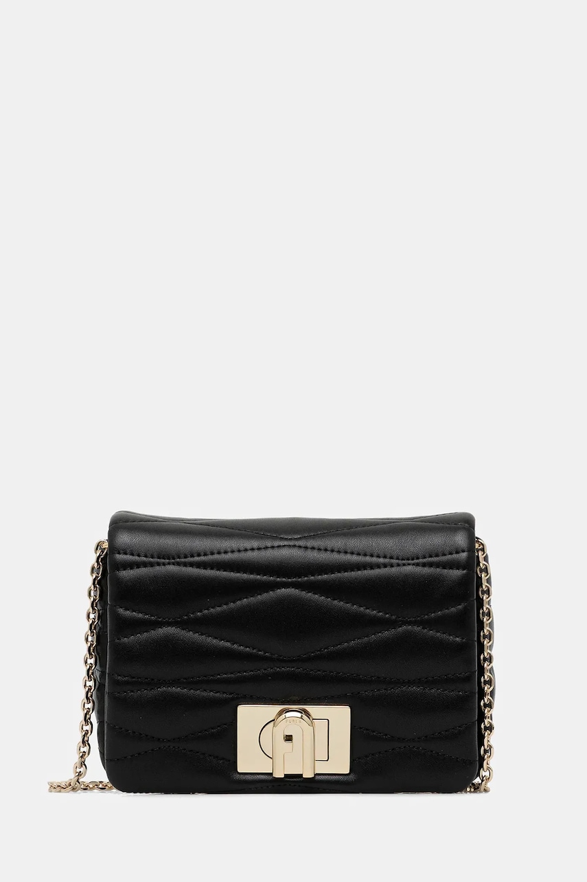 Kožená kabelka Furla černá barva, WE00735.BX3221.O6000