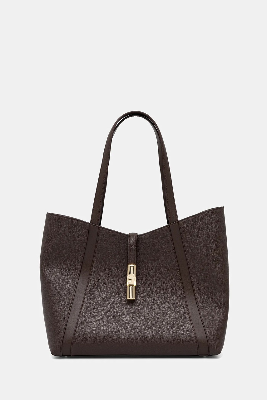 Kožená kabelka Furla hnědá barva, WB01788.BX3353.2460S