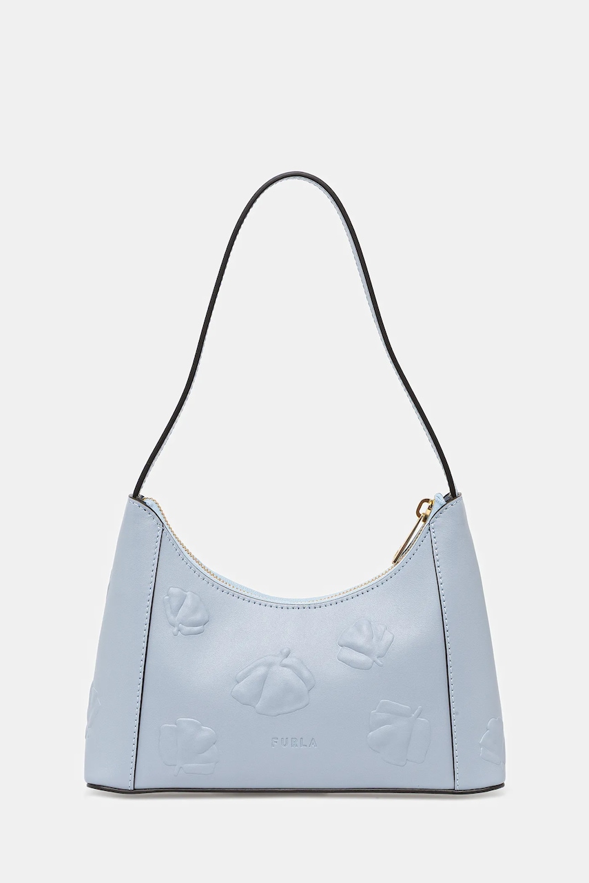 Kožená kabelka Furla modrá barva, WB00863.BX3822.550001007