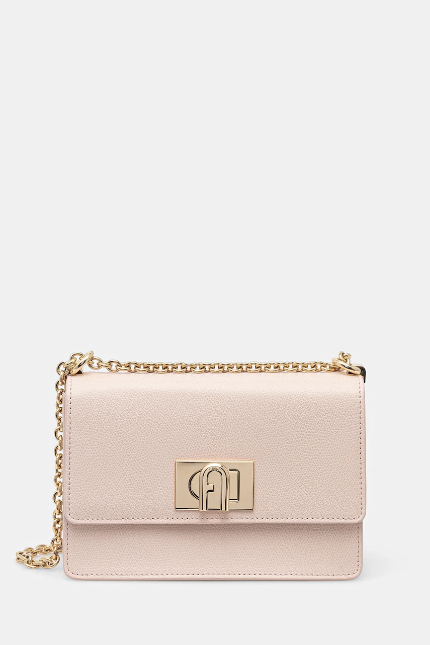 Kožená kabelka Furla růžová barva, BAFKACO.ARE000.0496S1007