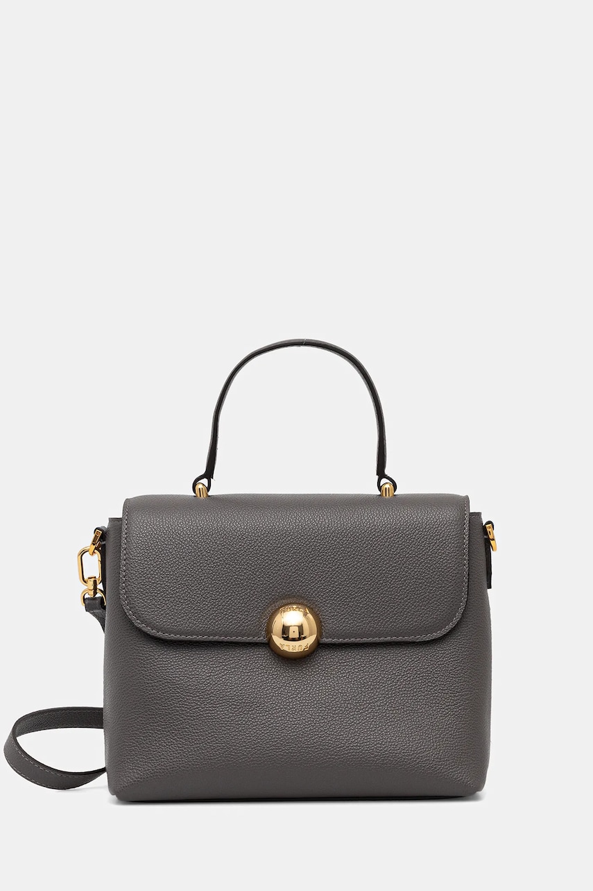 Kožená kabelka Furla šedá barva, WB01882.BX3036.4283S