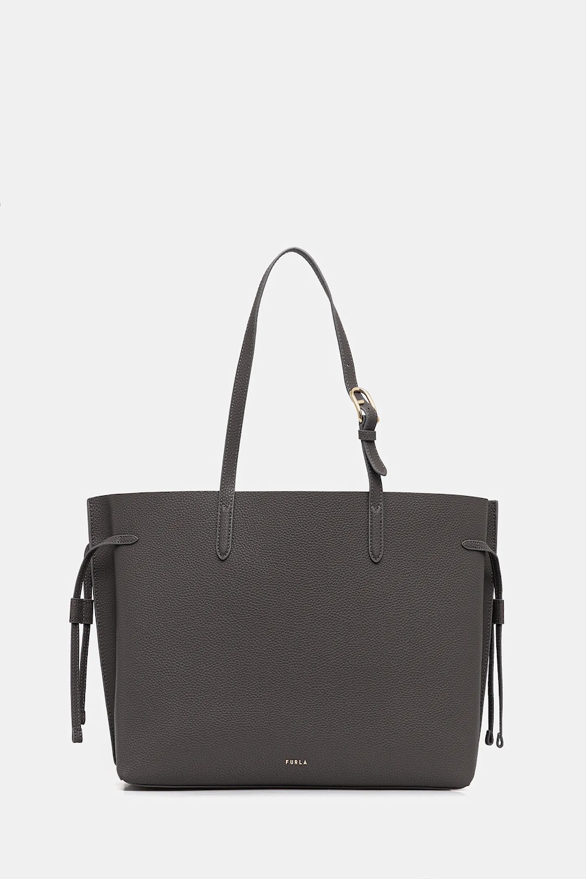 Kožená kabelka Furla šedá barva, WB02001 BX4329 4618S