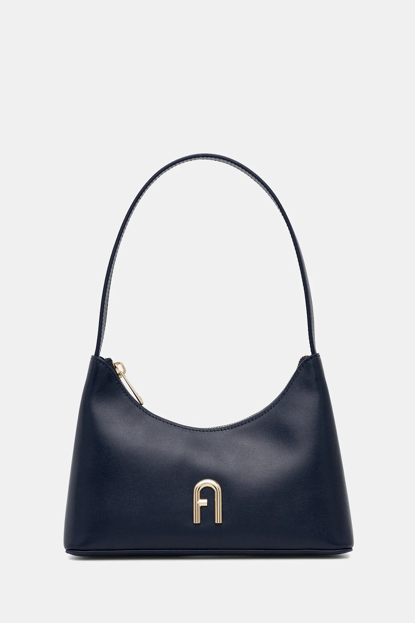 Kožená kabelka Furla tmavomodrá barva, WB00863.AX0733.4533S