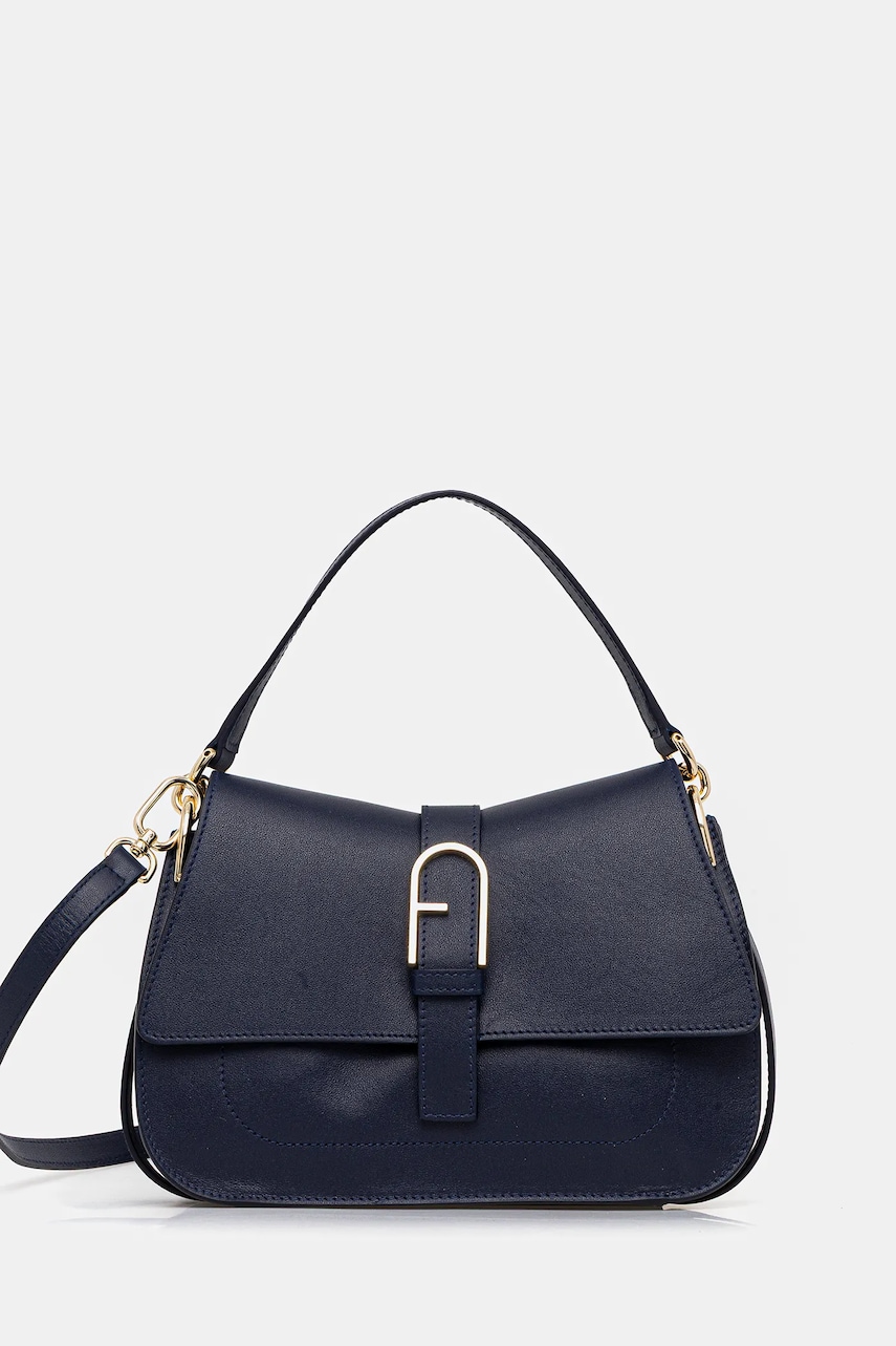Kožená kabelka Furla tmavomodrá barva, WB00996.BX2045.4533S