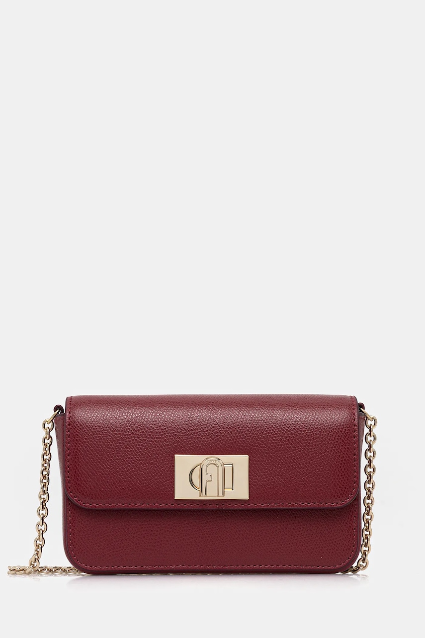 Kožená kabelka Furla vínová barva, WE00265 ARE000 CGQ00
