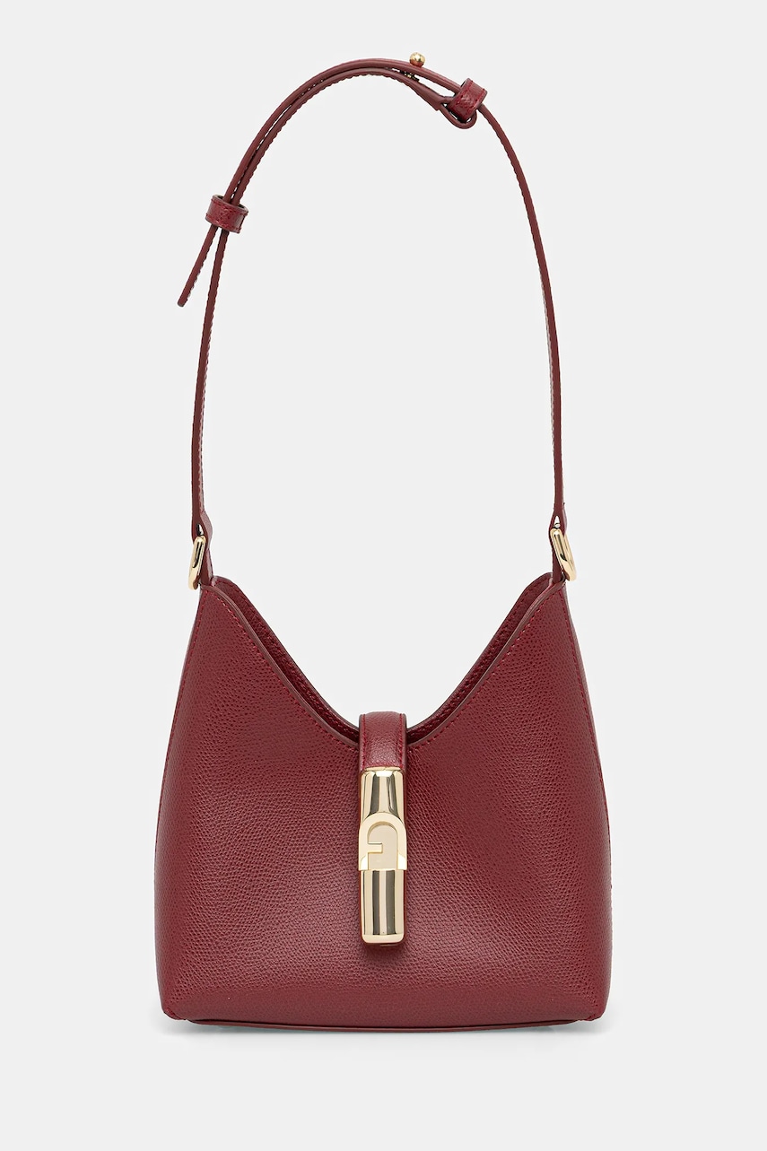 Kožená kabelka Furla vínová barva, WE00820.ARE000.CGQ00