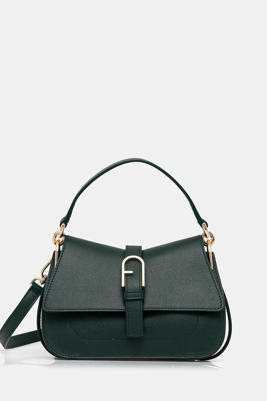 Kožená kabelka Furla zelená barva, WB01032.BX2045.4282S