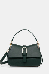 Kožená kabelka Furla zelená barva, WB01032.BX2045.4282S