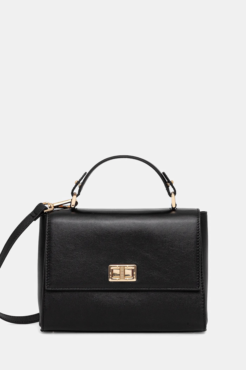 Kožená kabelka Geox ELEANA černá barva, D56ZRB 00043