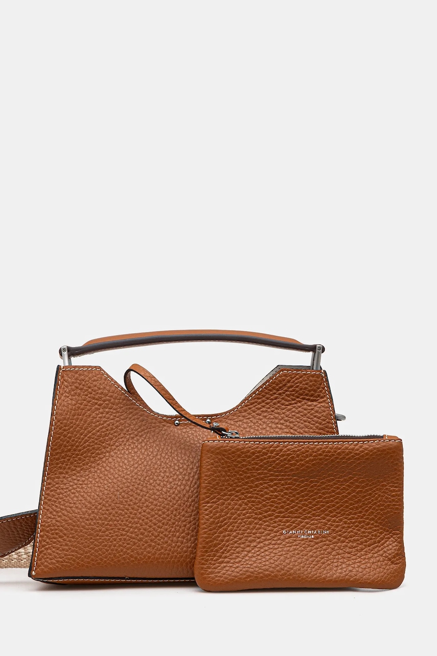 Kožená kabelka Gianni Chiarini AURORA hnědá barva, BS.10565.RNGDBL.NAETN