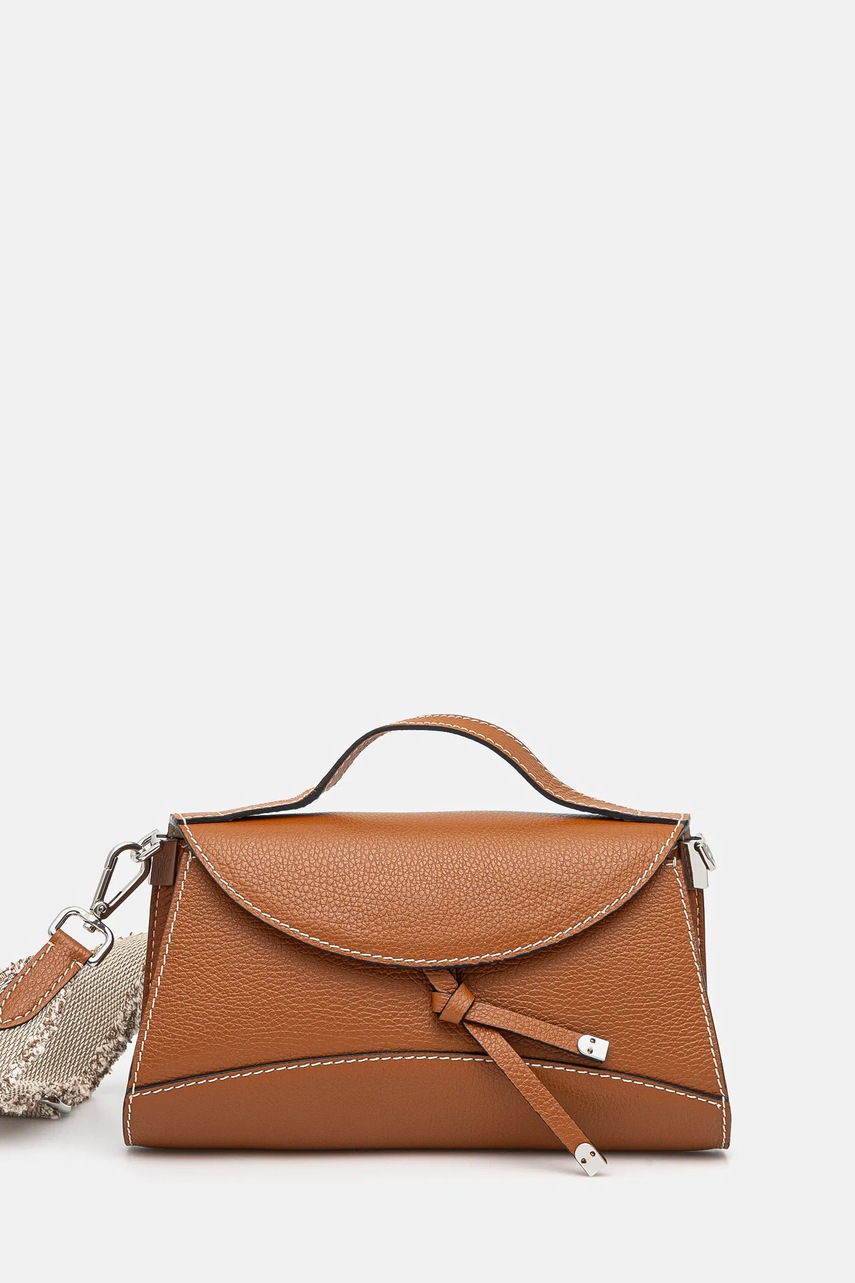 Kožená kabelka Gianni Chiarini MARGOT hnědá barva, BS.11411.GRN.NABCL