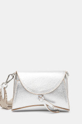 Kožená kabelka Gianni Chiarini MARGOT stříbrná barva, BS.11410.GTMET.NABCL