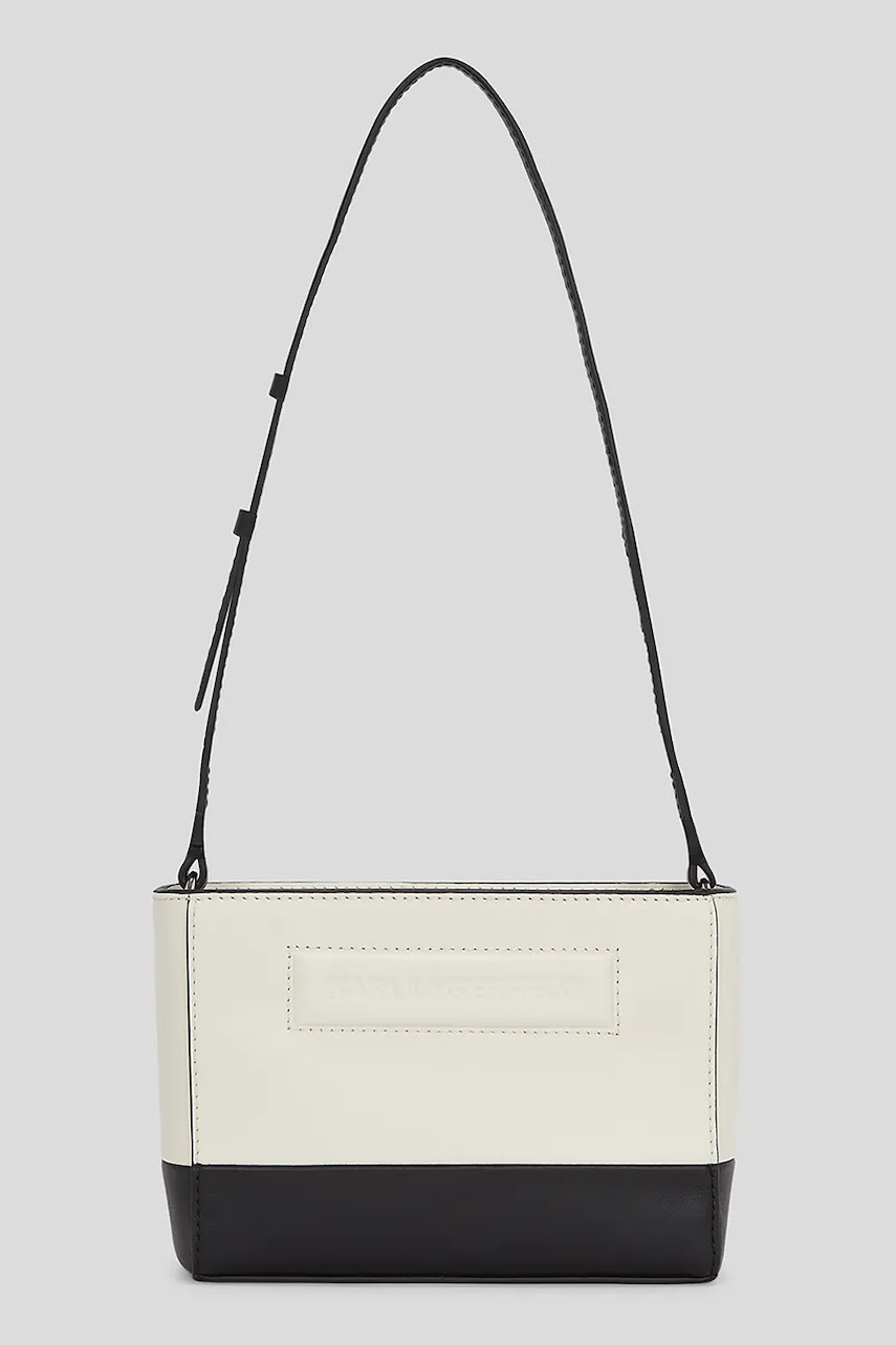 Kožená kabelka Karl Lagerfeld IKON/K bílá barva, A3W32030