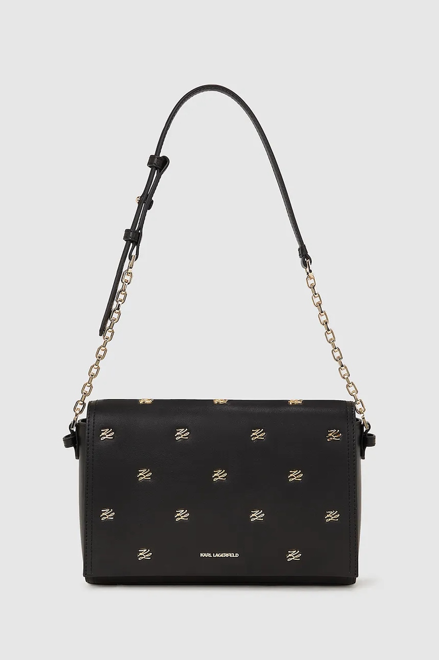 Kožená kabelka Karl Lagerfeld K/AUTOGRAPH černá barva, A4W30109