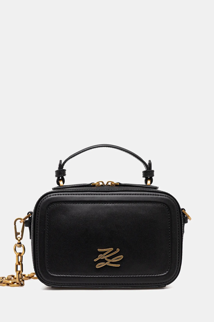 Kožená kabelka Karl Lagerfeld K/AUTOGRAPH černá barva, B1W30269