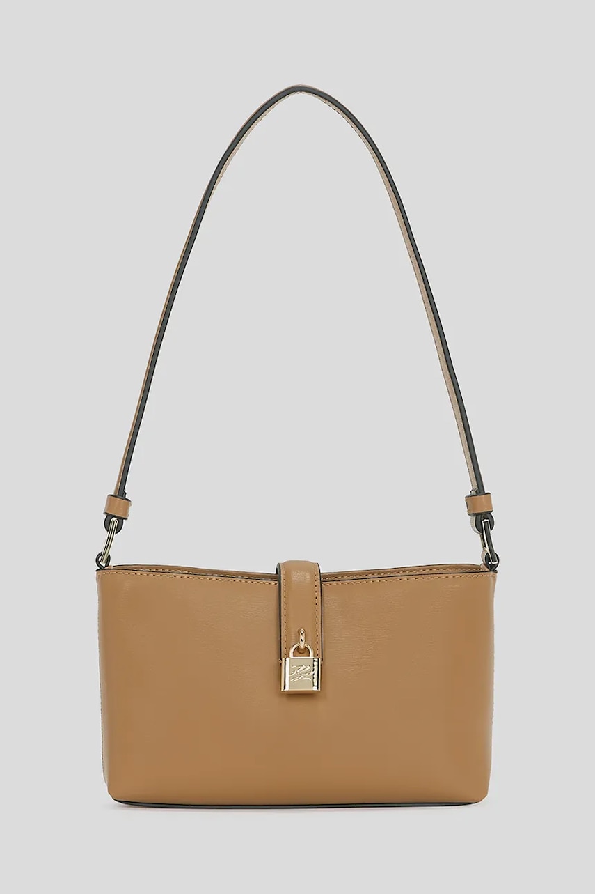 Kožená kabelka Karl Lagerfeld K/AUTOGRAPH hnědá barva, A3W32041