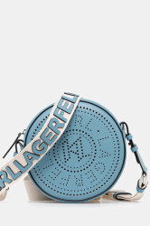 Kožená kabelka Karl Lagerfeld K/CIRCLE modrá barva, A3W30059