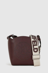 Kožená kabelka Karl Lagerfeld K/CIRCLE vínová barva, A4W30067