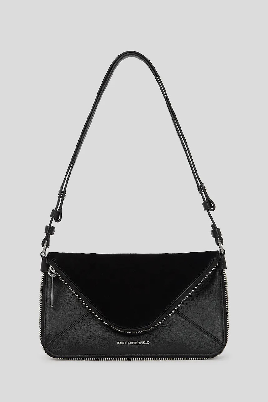 Kožená kabelka Karl Lagerfeld K/HARDWARE černá barva, A3W30083