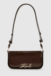 Kožená kabelka Karl Lagerfeld K/SIGNATURE vínová barva, A4W30041