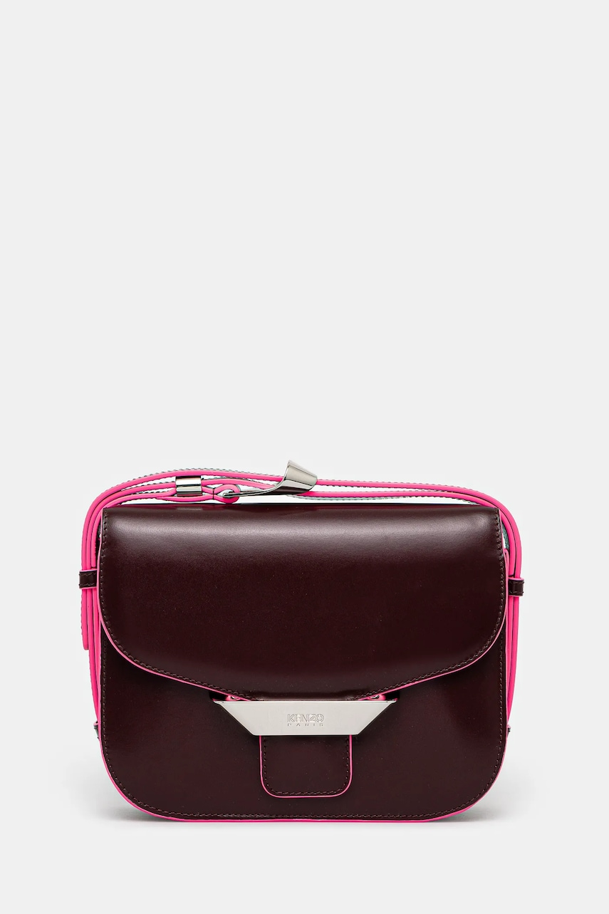 Kožená kabelka Kenzo vínová barva, FF52SA318L3B.24