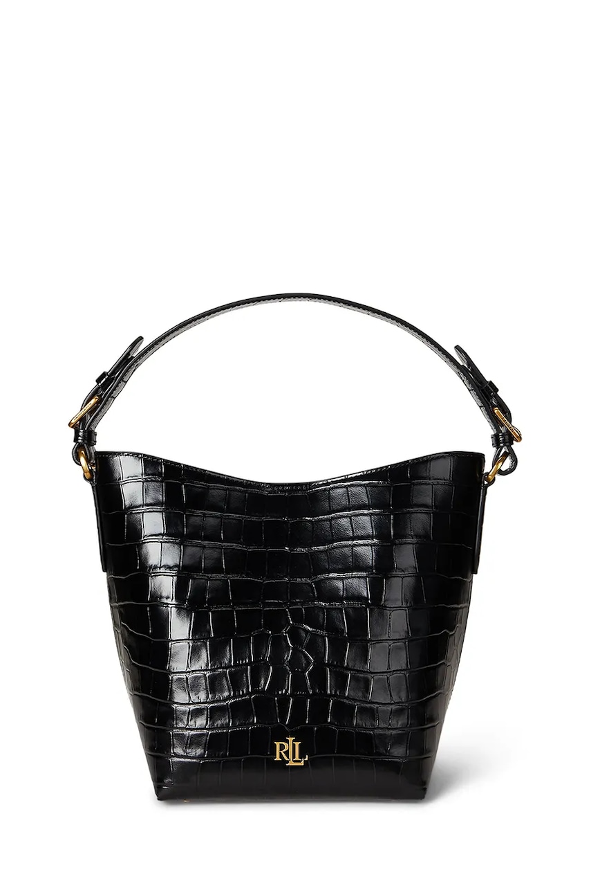 Kožená kabelka Lauren Ralph Lauren černá barva, 431980189