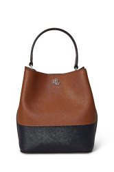 Kožená kabelka Lauren Ralph Lauren hnědá barva, 431974556