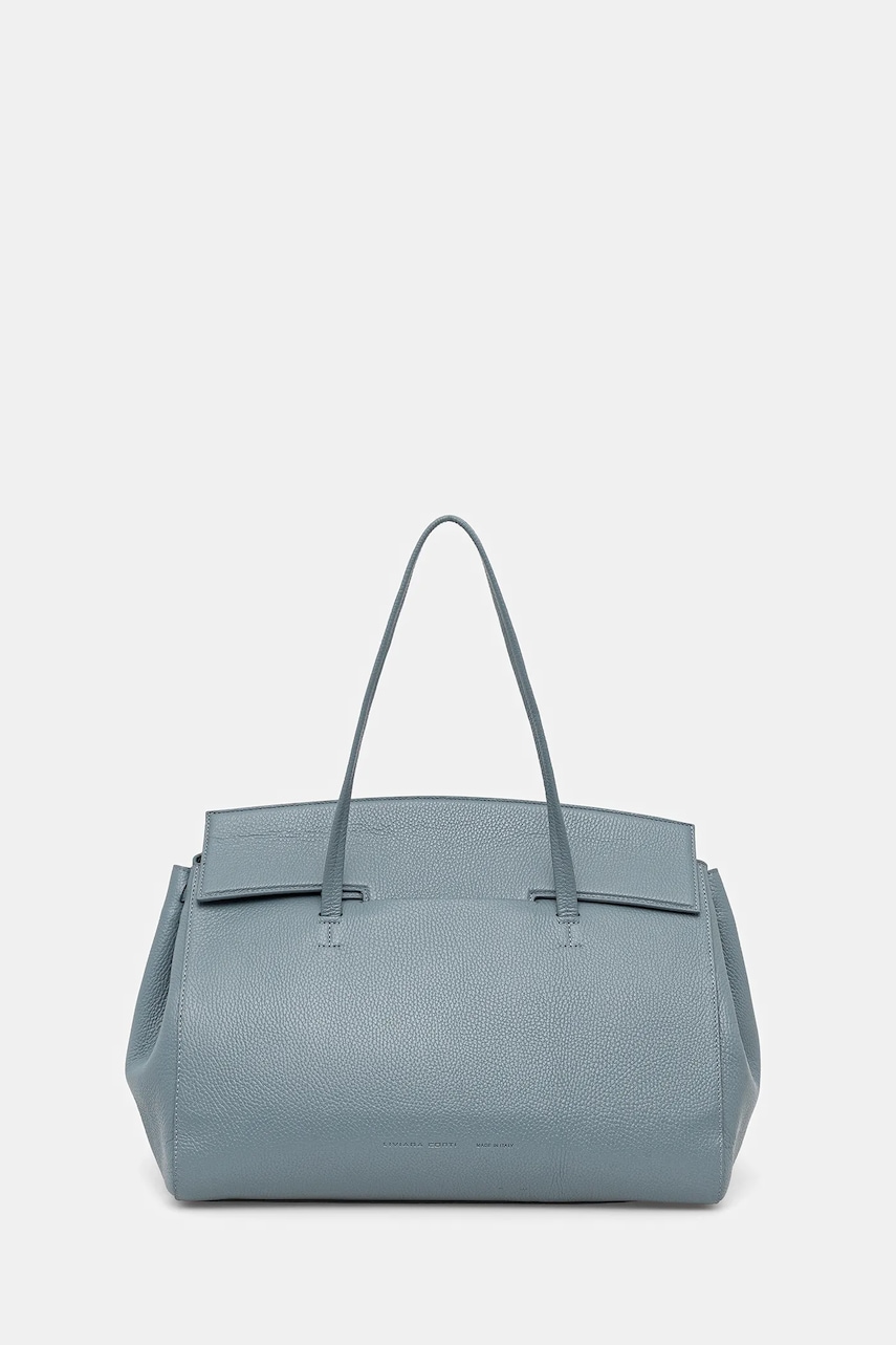 Kožená kabelka Liviana Conti modrá barva, A5WA52