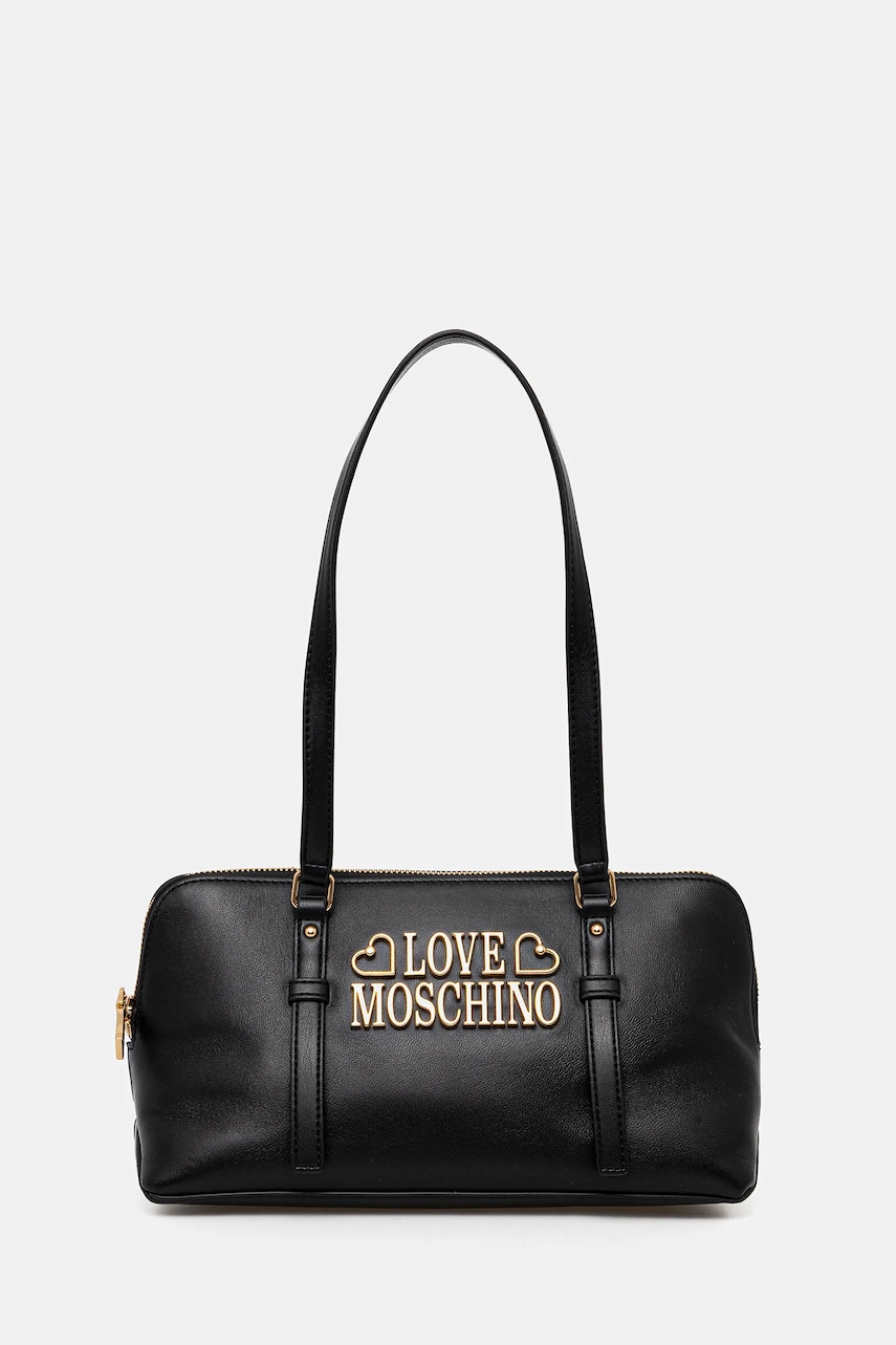 Kožená kabelka Love Moschino černá barva, JC4332PP0NK1300A