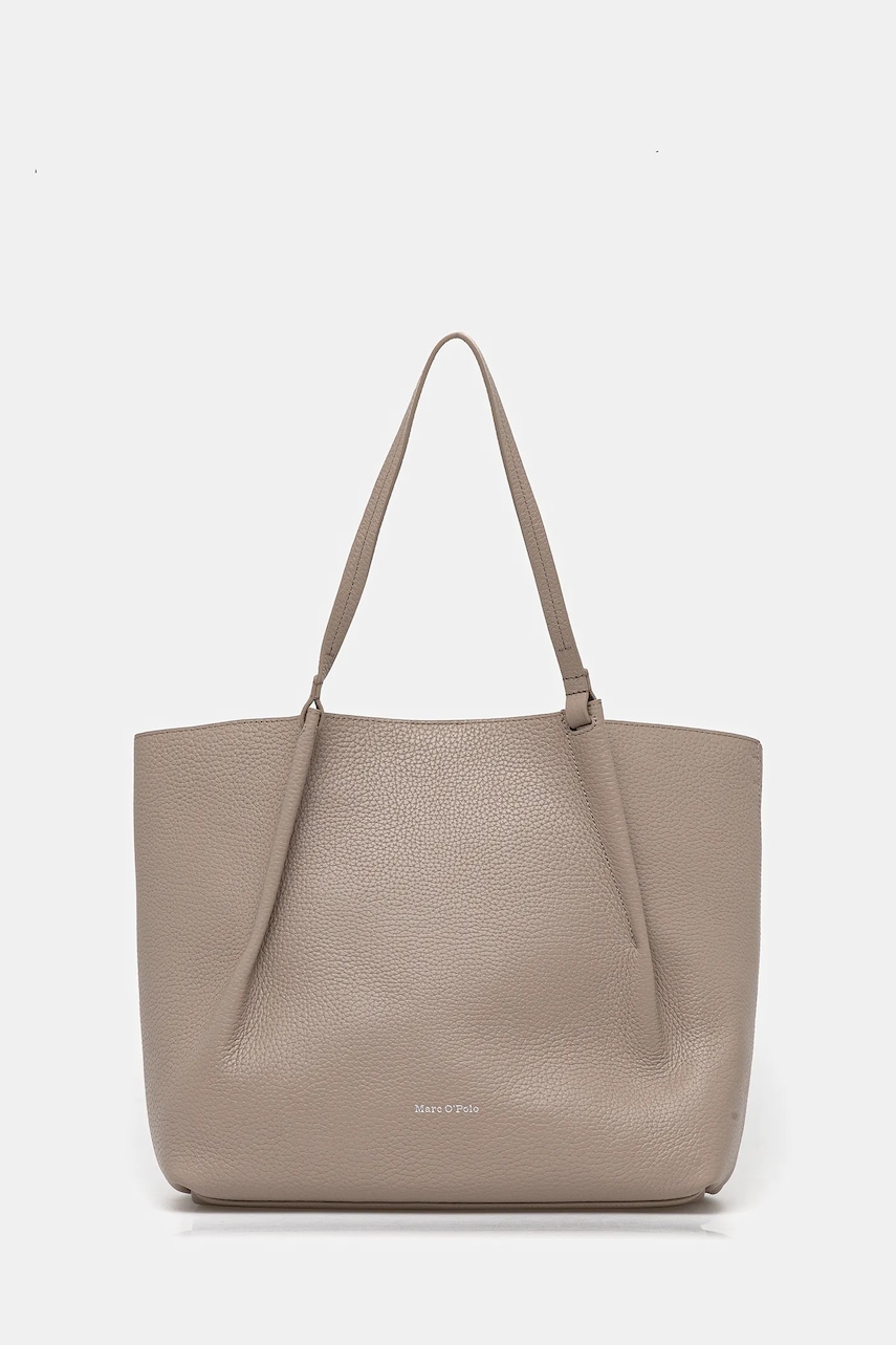 Kožená kabelka Marc O'Polo béžová barva, 5000009281