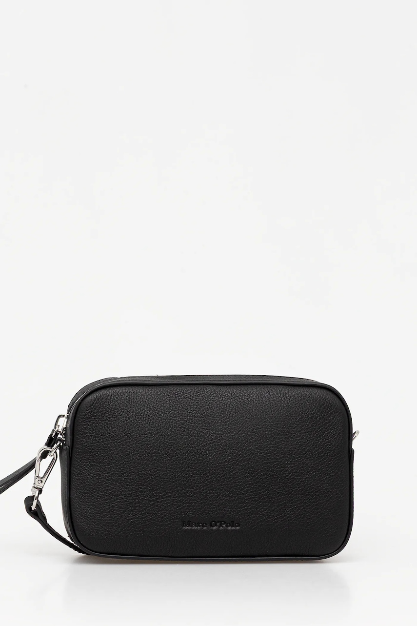 Kožená kabelka Marc O'Polo černá barva, 5000009087