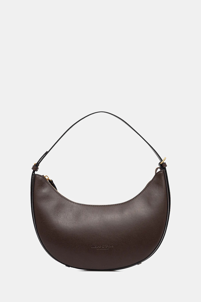 Kožená kabelka Marc O'Polo hnědá barva, 50611950701141