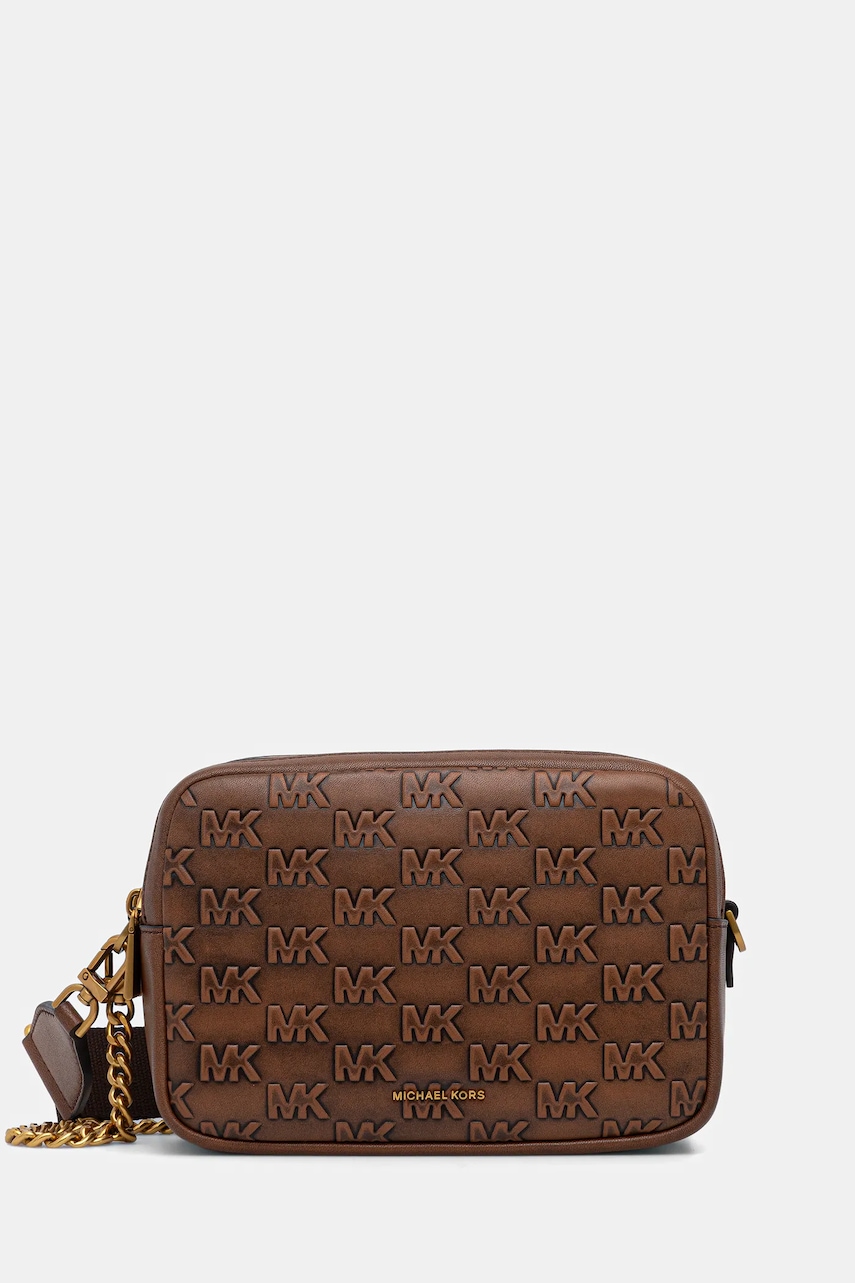 Kožená kabelka MICHAEL Michael Kors hnědá barva, 32F5AYTC6L