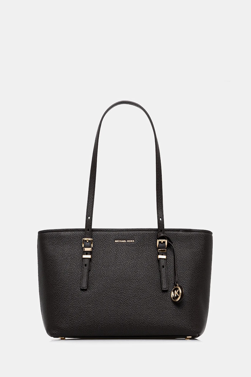 Kožená kabelka MICHAEL Michael Kors QUINN černá barva, 30T5GQNT2L