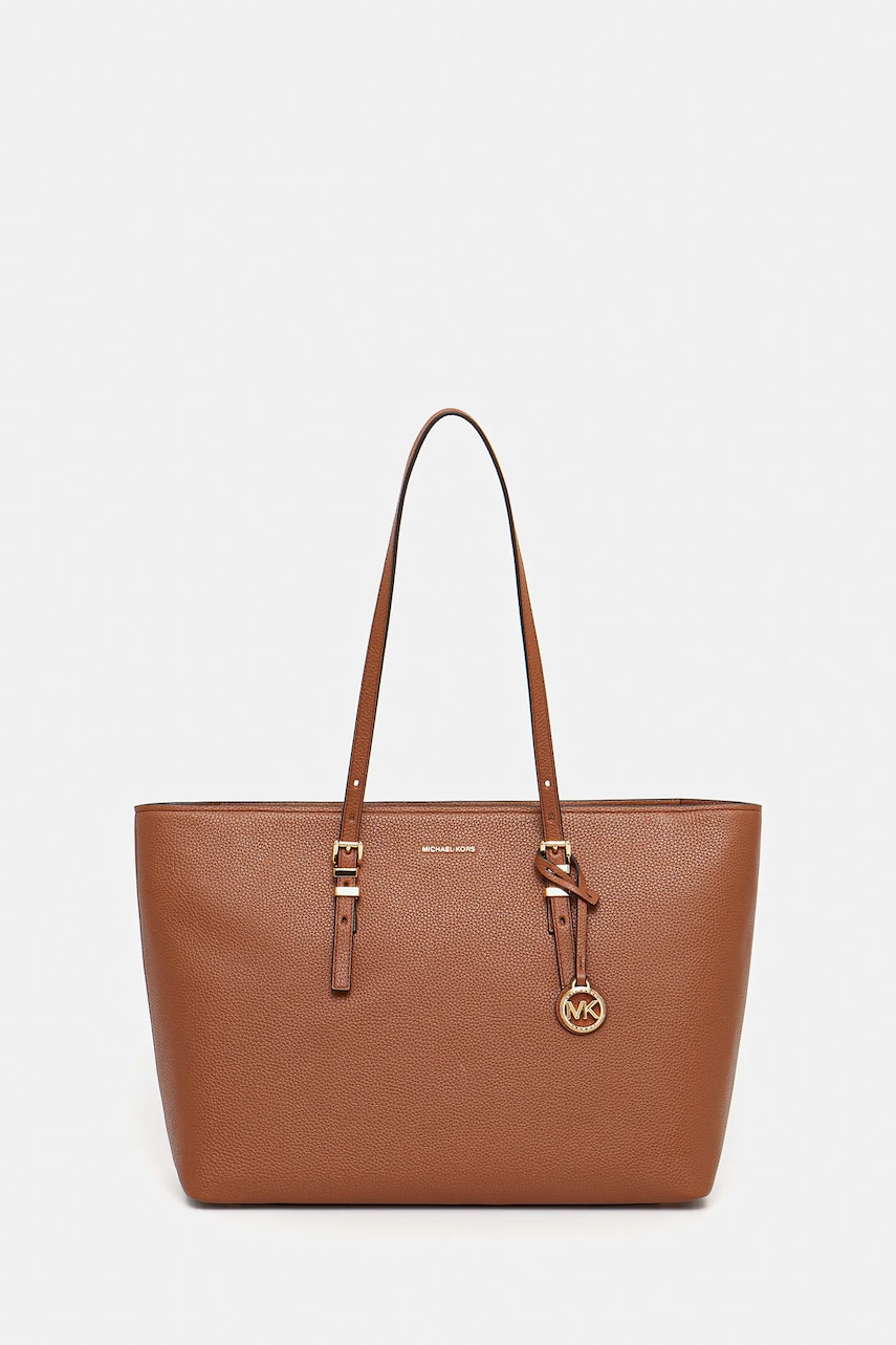 Kožená kabelka MICHAEL Michael Kors QUINN hnědá barva, 30T5GQNT9L