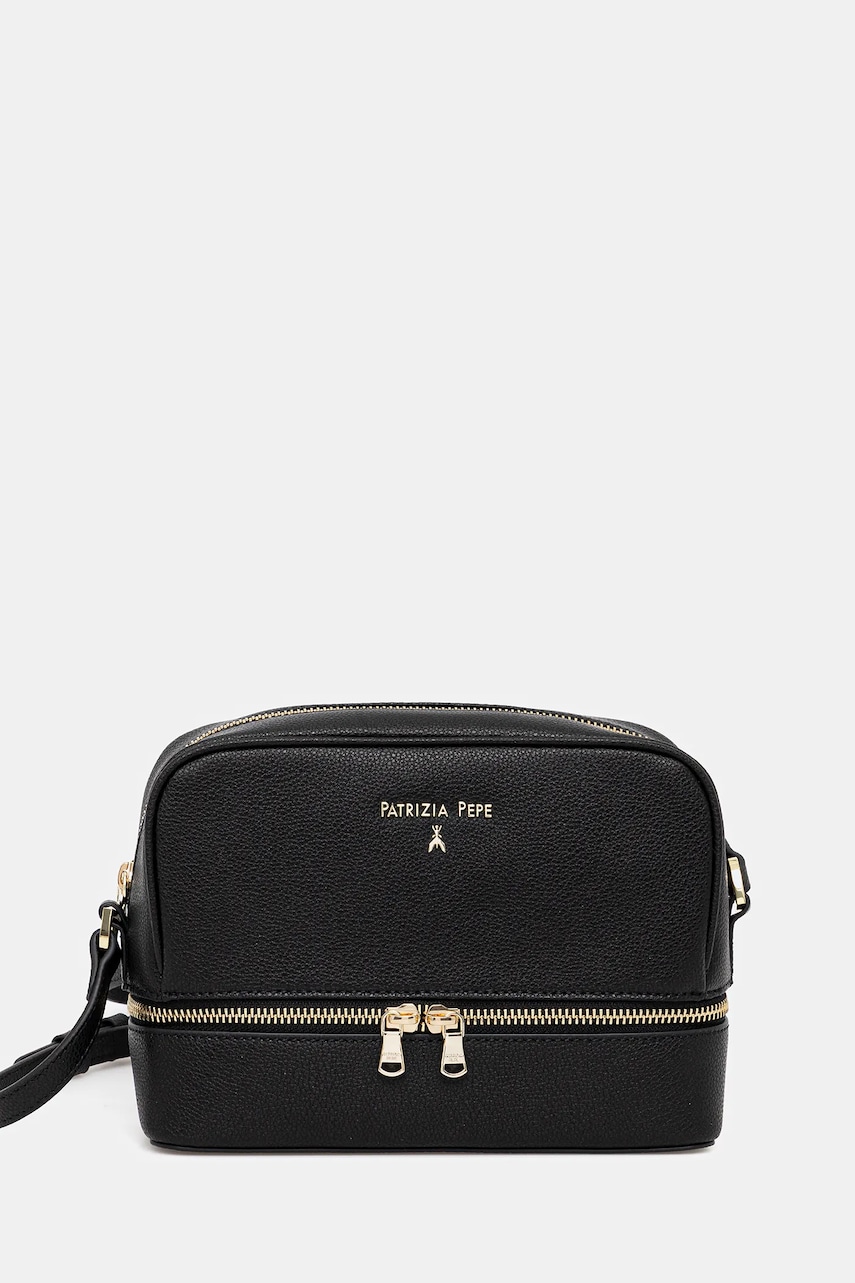 Kožená kabelka Patrizia Pepe černá barva, 8B0253 L001