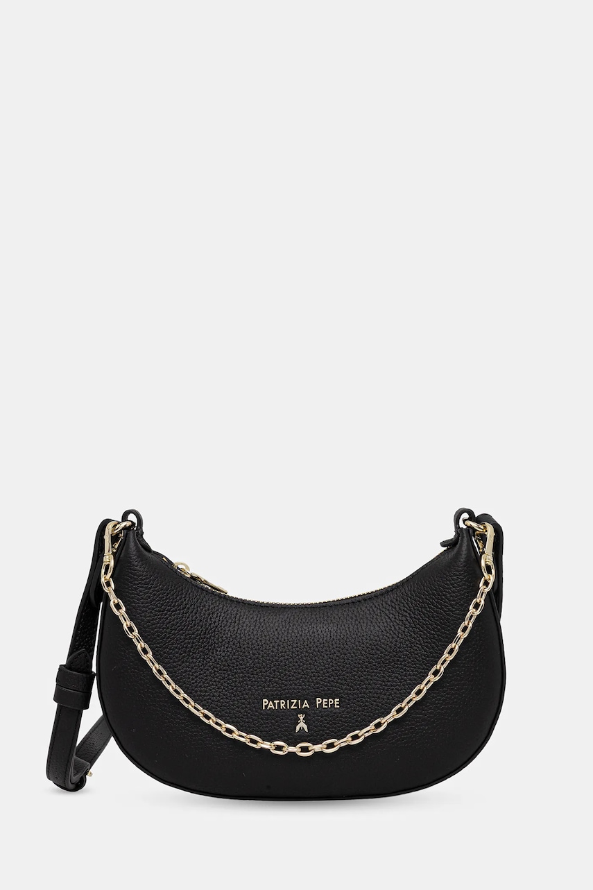 Kožená kabelka Patrizia Pepe černá barva, 8B0309 L001