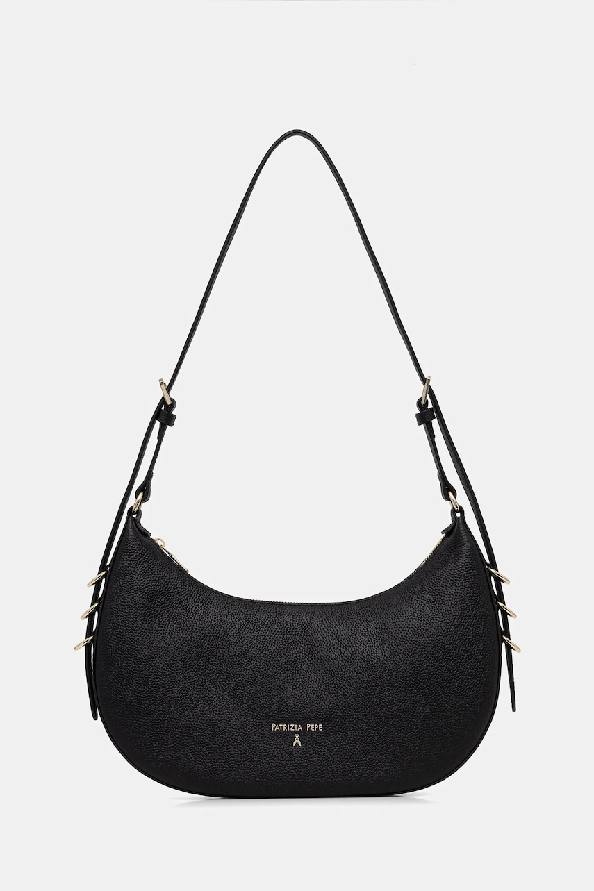 Kožená kabelka Patrizia Pepe černá barva, 8B0311 L001