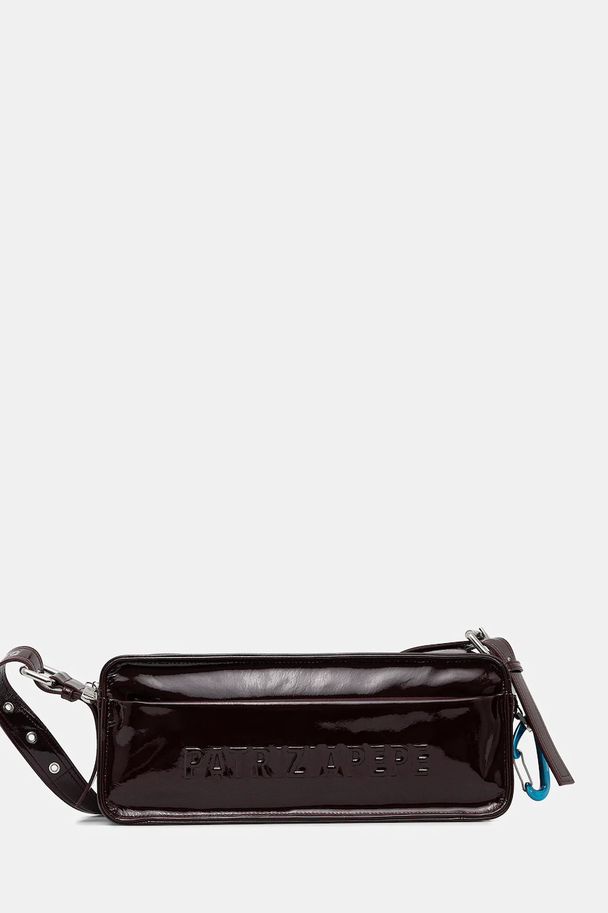 Kožená kabelka Patrizia Pepe vínová barva, 2B0148 L170