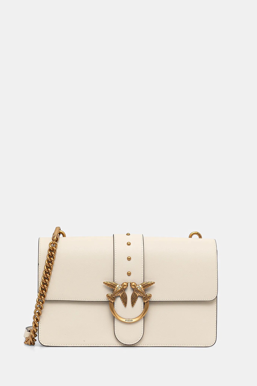 Kožená kabelka Pinko bílá barva, 105857 A0F1