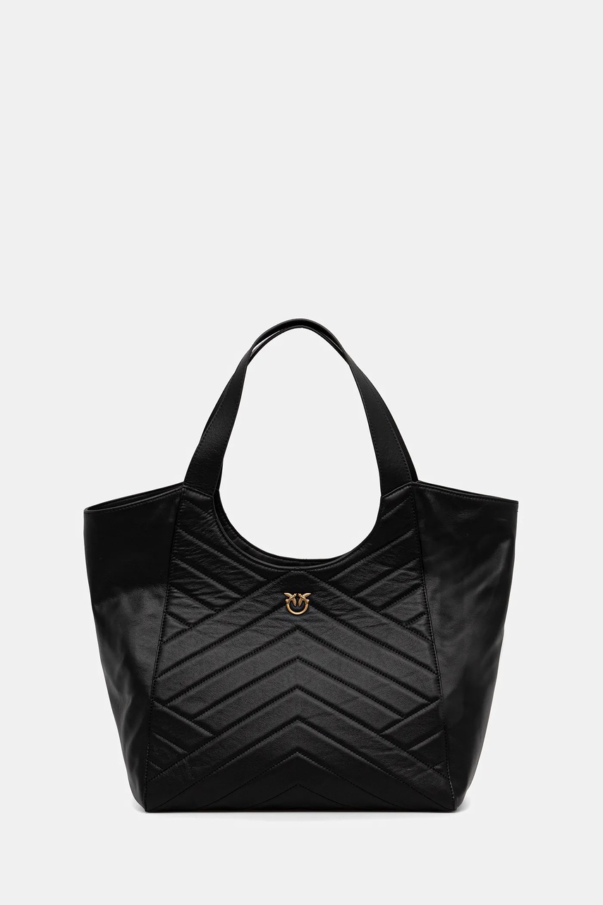 Kožená kabelka Pinko černá barva, 104536 A2AO