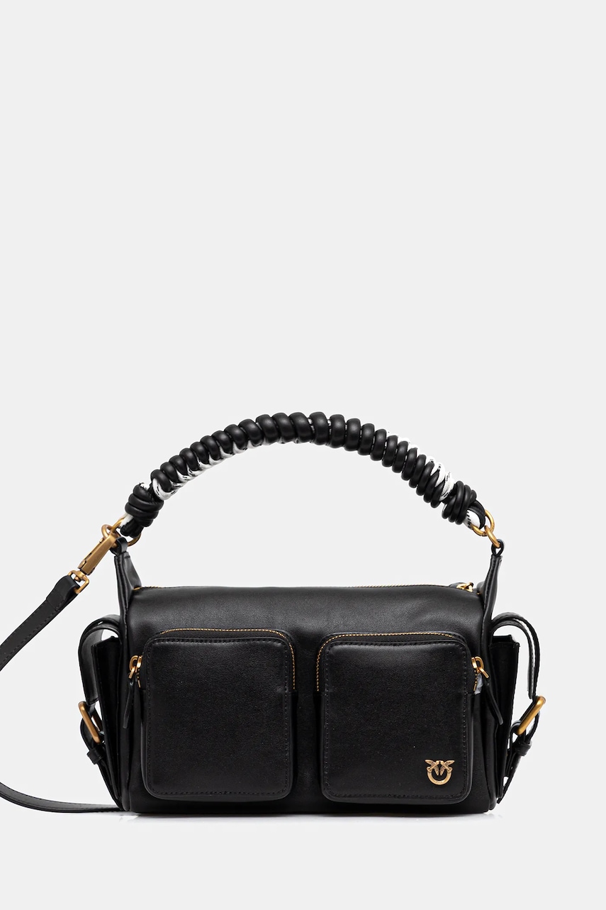 Kožená kabelka Pinko černá barva, 105110 A2OV